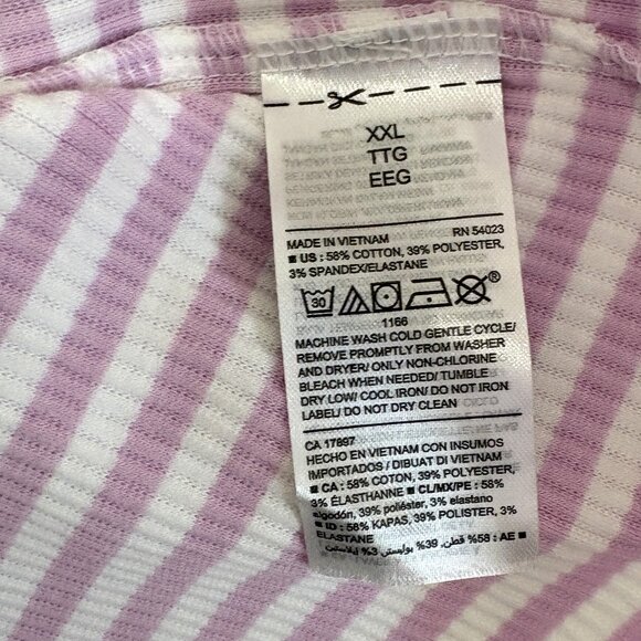 Old Navy Slim Fit Square Neck Tank Top Knit Sleeveless Purple Stripe Size XXL - Picture 5 of 5